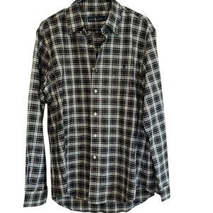Mens Ralph Lauren Oversized Casual Plaid Button Down‎ Size Large
